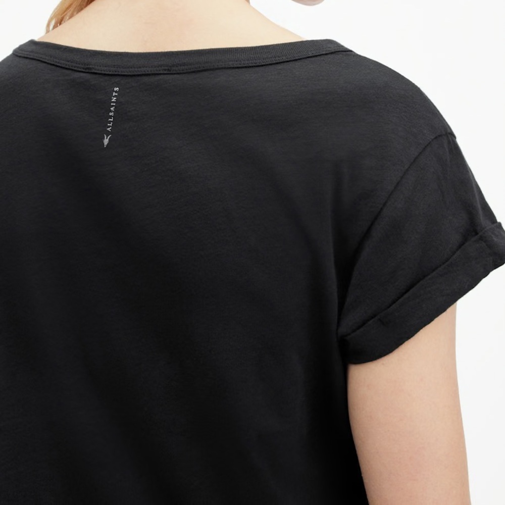 All Saints Black V Neck Tee Size 4